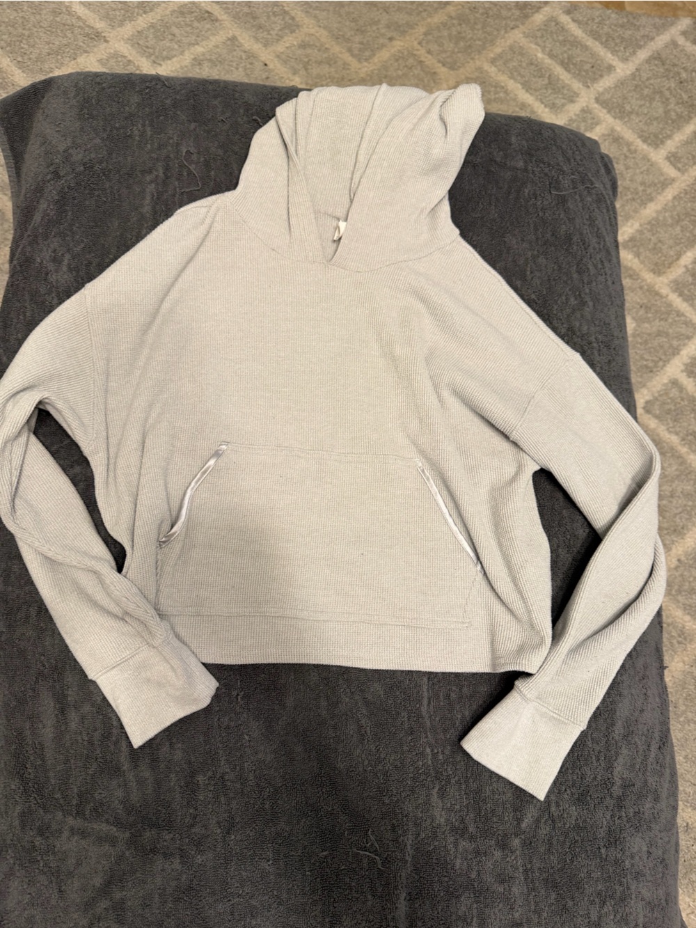 Gilly Hicks Light Gray Hooded Knit Pullover